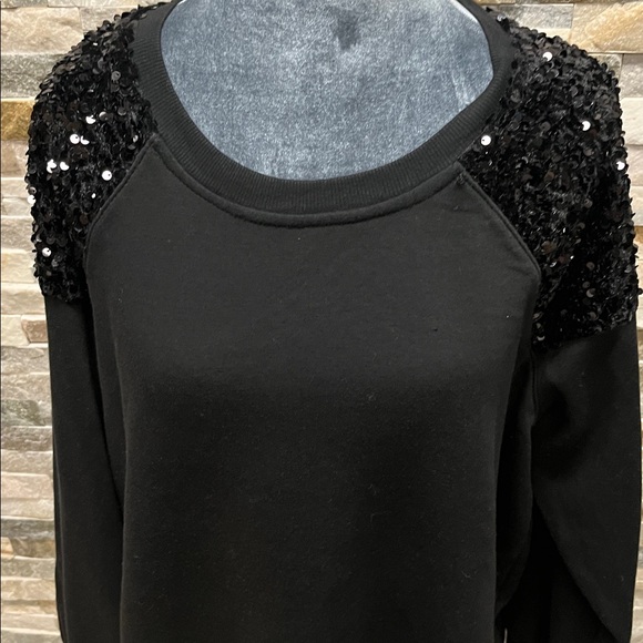 Maurices Black Sequin Accent Top - Picture 2 of 8